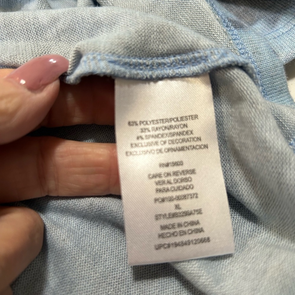 Democracy Blue and Gray Tie-Dye 3/4 Sleeve Top - Picture 8 of 10